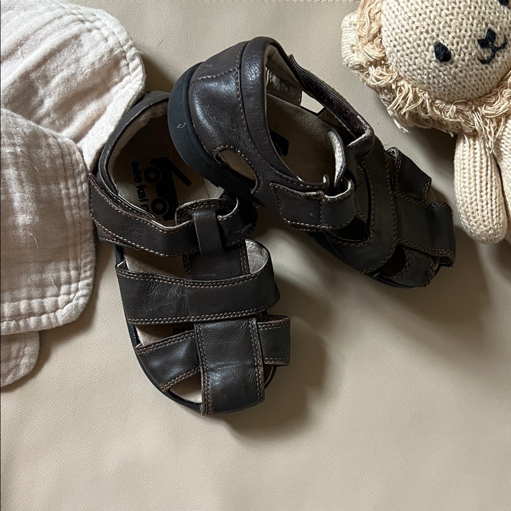 See Kai Run Dark Brown Kids Sandals